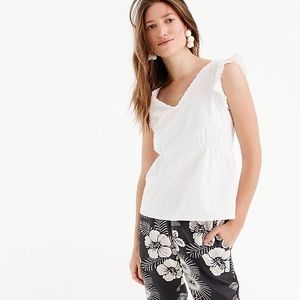 Beautiful J. Crew White Cotton Top